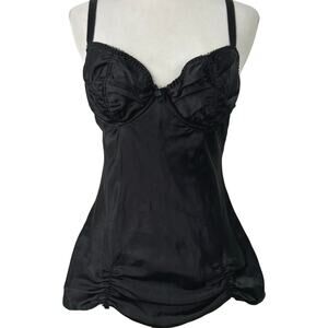 Rhonda Shear Women Bustier Top Cami Black Grunge Lingerie Whimsigoth Size Small